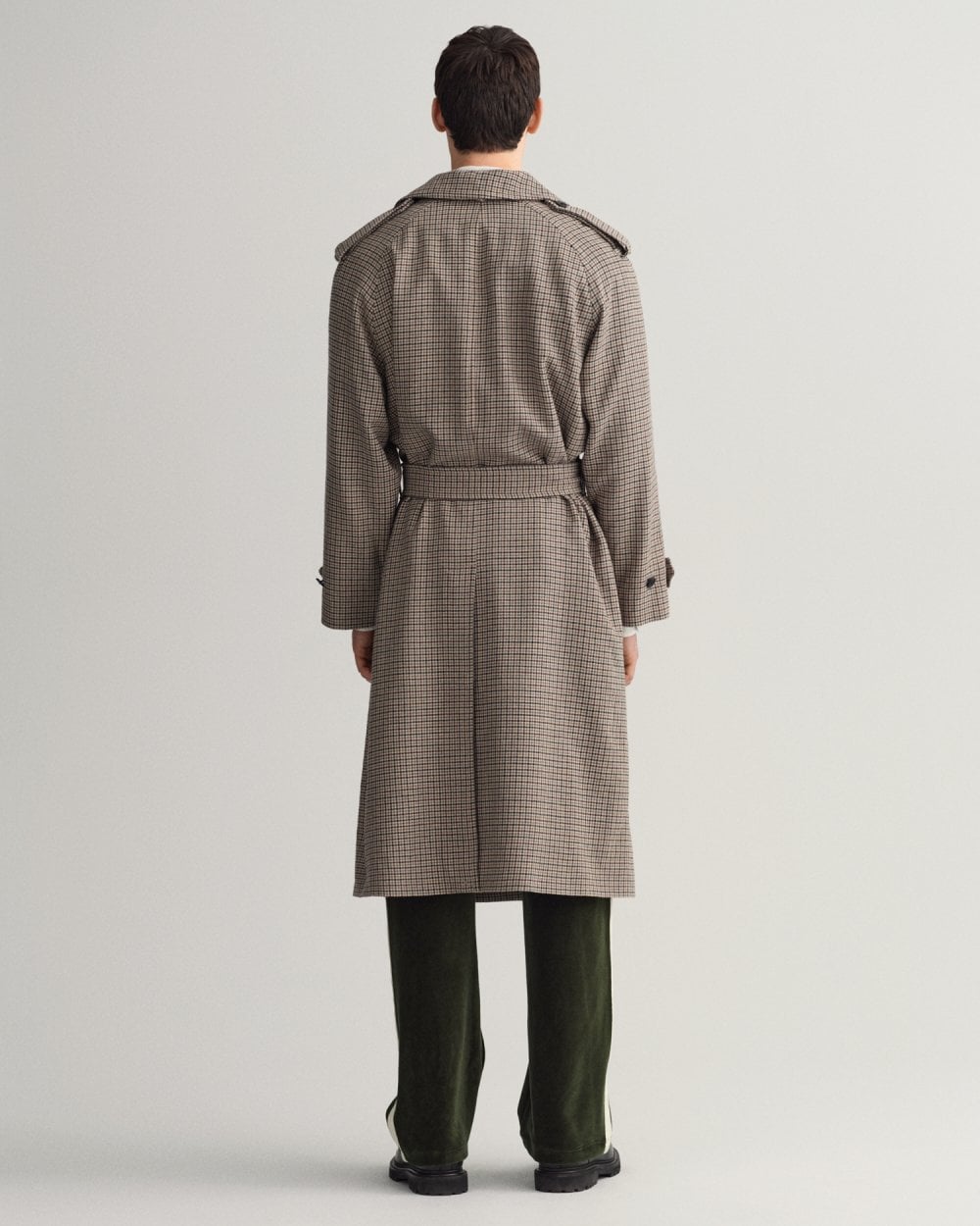 Gant Houndstooth Wool Trench Coat