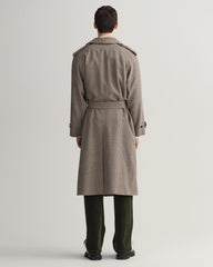 Gant Houndstooth Wool Trench Coat