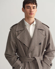 Gant Houndstooth Wool Trench Coat