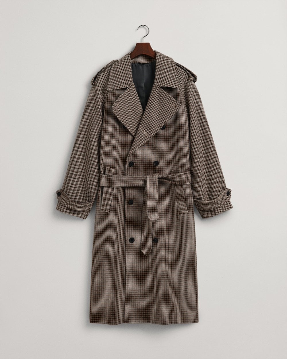 Gant Houndstooth Wool Trench Coat