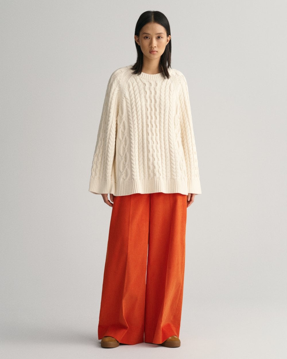 GANT High-Waisted Wide Leg Corduroy Pants