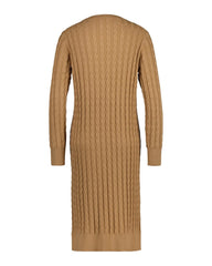 Gant Stretch Cotton Cable Knit Crew Neck Dress