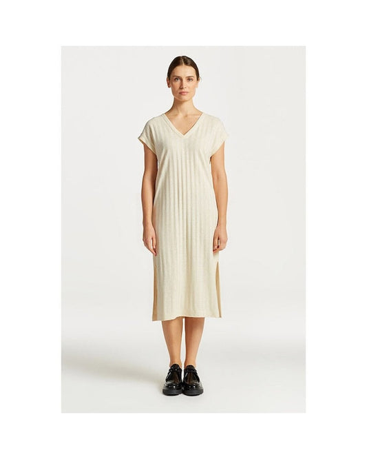 Gant Linen Rib Sleeveless V-Neck Dress