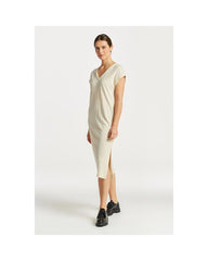 Gant Linen Rib Sleeveless V-Neck Dress