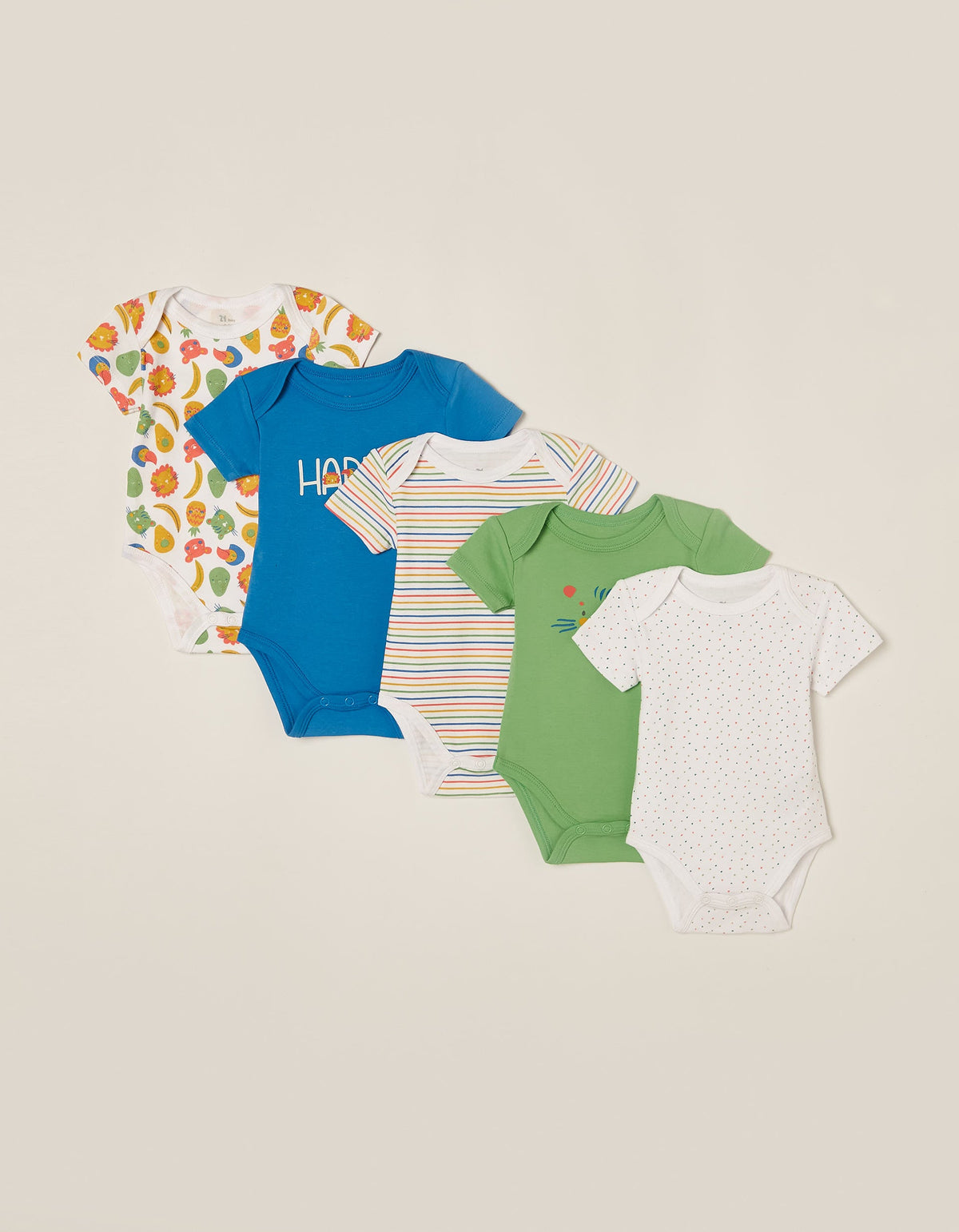 Zippy Baby Boy 'Happy' 5 Pack Bodysuits