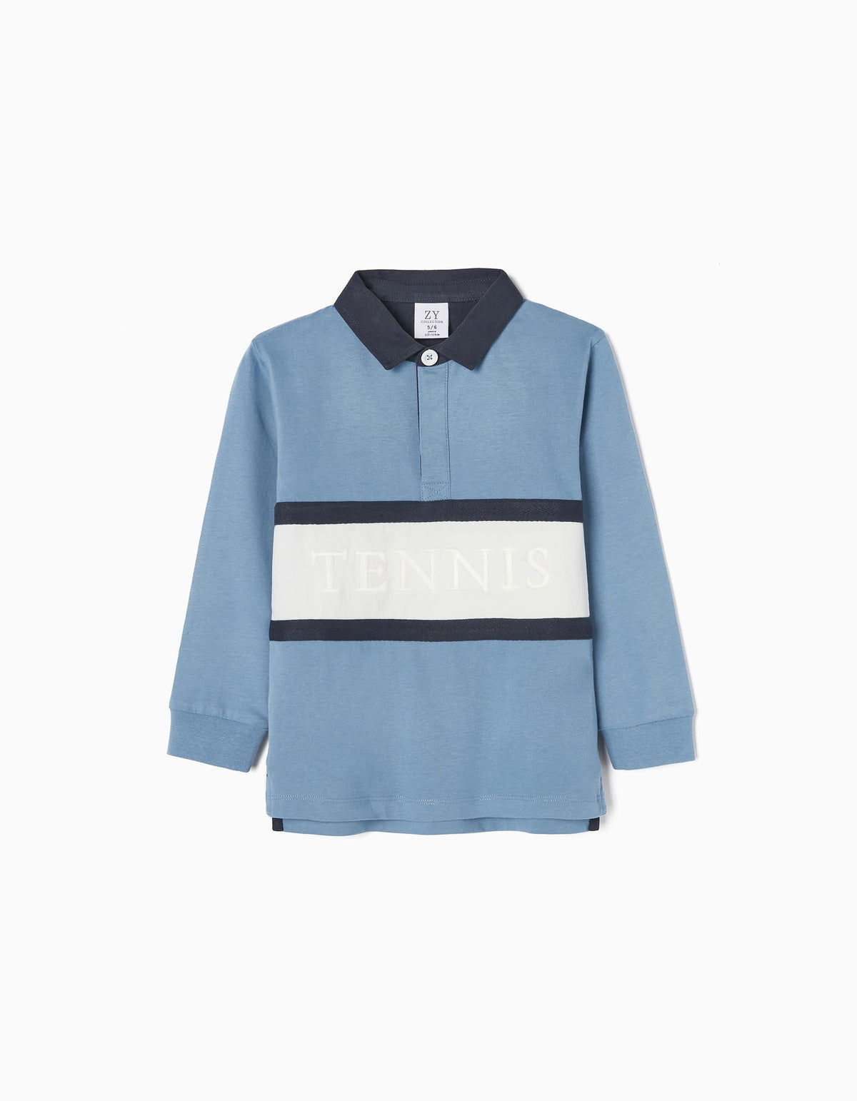 Zippy Boys 'Tennis' Long Sleeve Cotton Polo Shirt