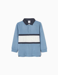 Zippy Boys 'Tennis' Long Sleeve Cotton Polo Shirt