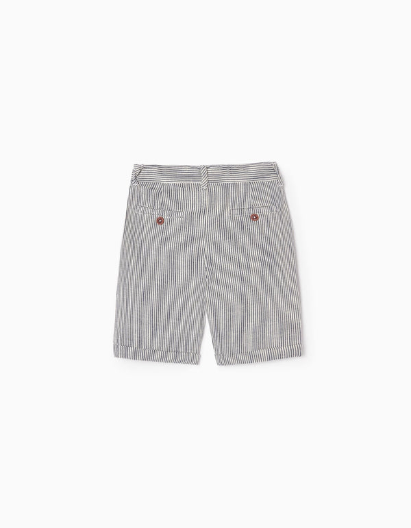 Zippy Boys Striped Cotton And Linen Shorts