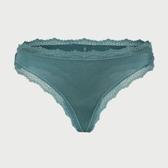 La Senza Lace Trim Thong- Teal
