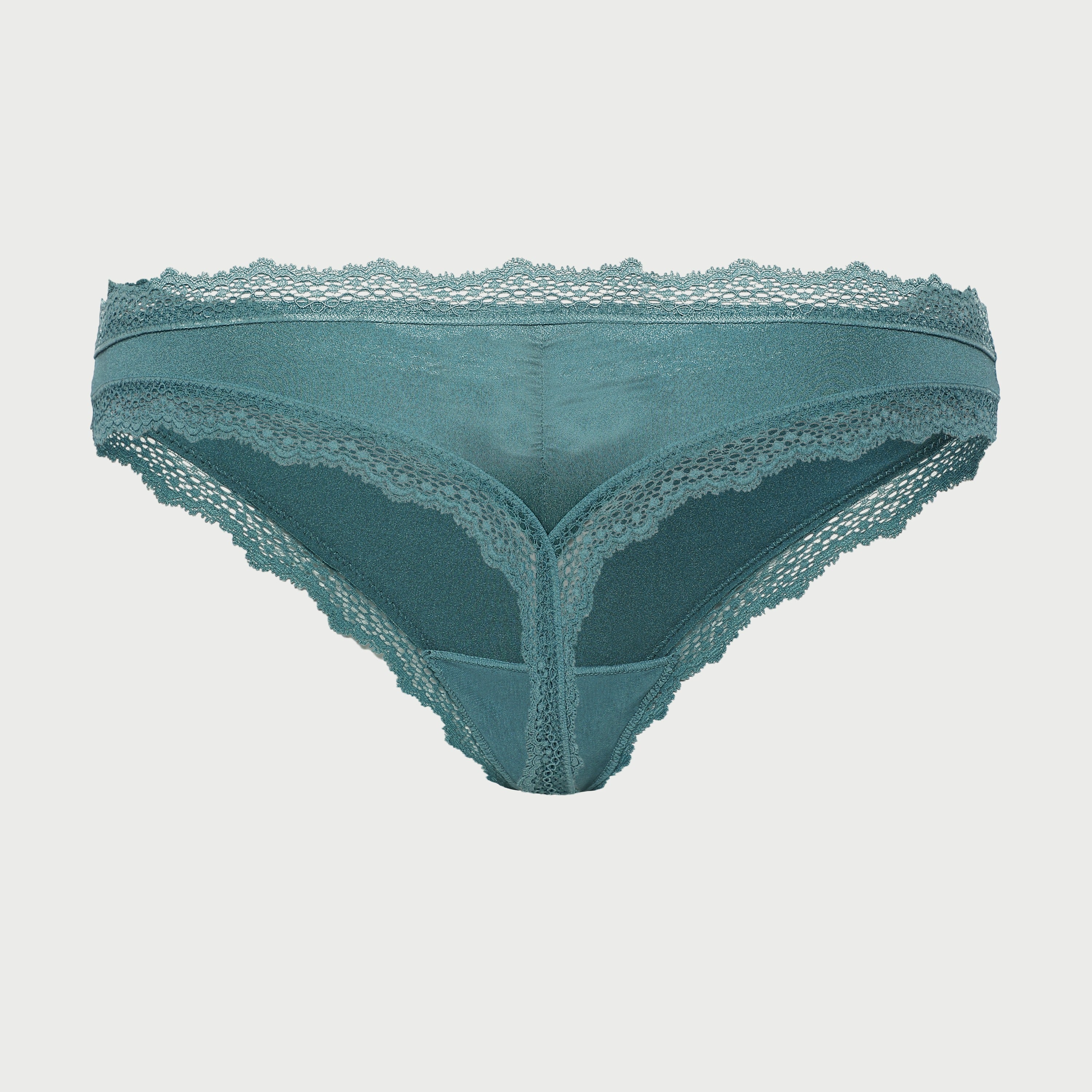 La Senza Lace Trim Thong- Teal