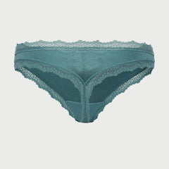 La Senza Lace Trim Thong- Teal