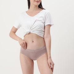 La Senza Lace Trim Hipster Brief- Sphinx
