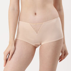 Ls Lingerie Lace Back Boy Short Brief- Blush