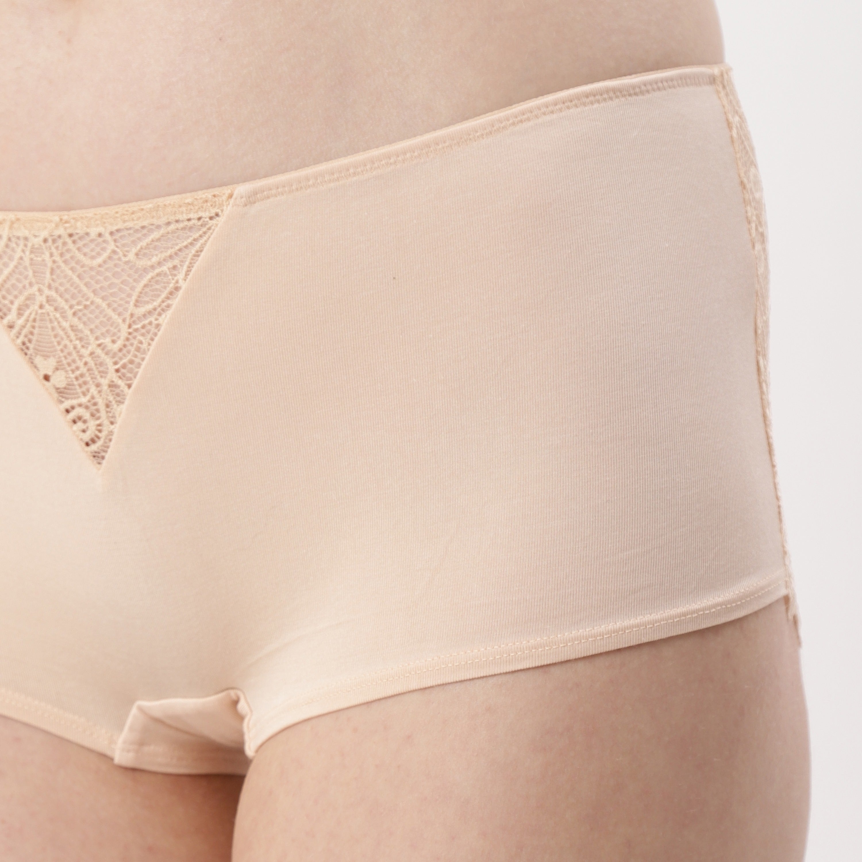 Ls Lingerie Lace Back Boy Short Brief- Blush