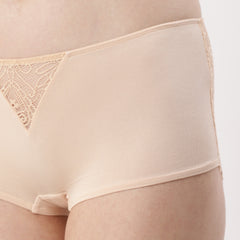 Ls Lingerie Lace Back Boy Short Brief- Blush