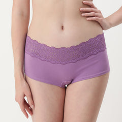 La Senza Lace Trim Boy Short Brief - Lavender Crystal