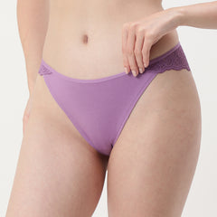 La Senza Lace Side & Back Trim Cheeky Brief- Lavender Crystal