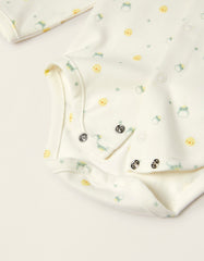 Zippy Newborn Boys 'Frogs&Chicks' Cotton Bodysuit With Integrated Glove