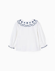 Zippy Baby Girls Cotton Shirt With Embroidery