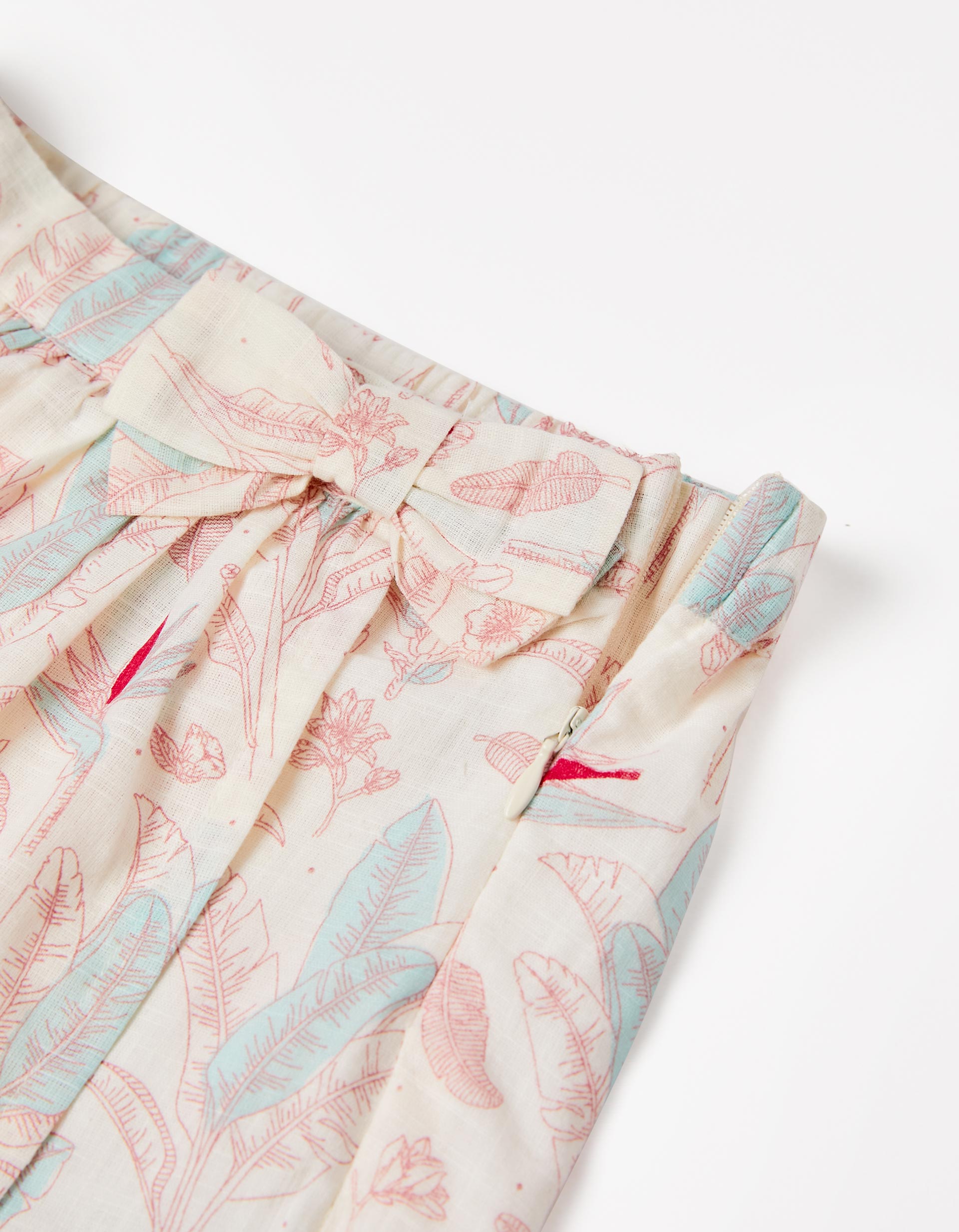 Zippy Cotton Skort With Floral Motif For Girls