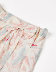 Zippy Cotton Skort With Floral Motif For Girls
