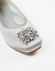 Zippy Girls Satin Ballet Pumps With Rhine Stones