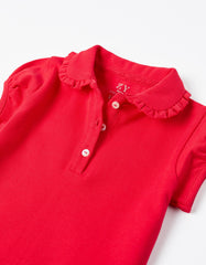 Zippy Short Sleeve Polo Shirt With Frills For Baby Girls