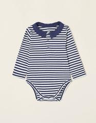 Zippy Newborn Baby Boys Striped Cotton Polo-Bodysuit