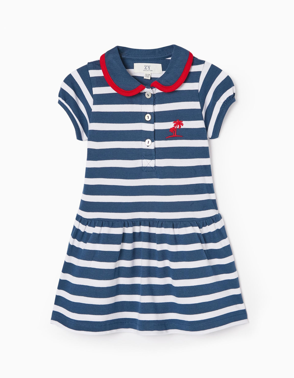 Zippy Striped Cotton Dress For Baby Girls