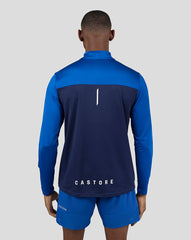 Men'S Colour Block 1/4 Zip - True Blue