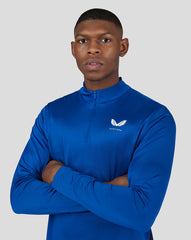 Men'S Colour Block 1/4 Zip - True Blue