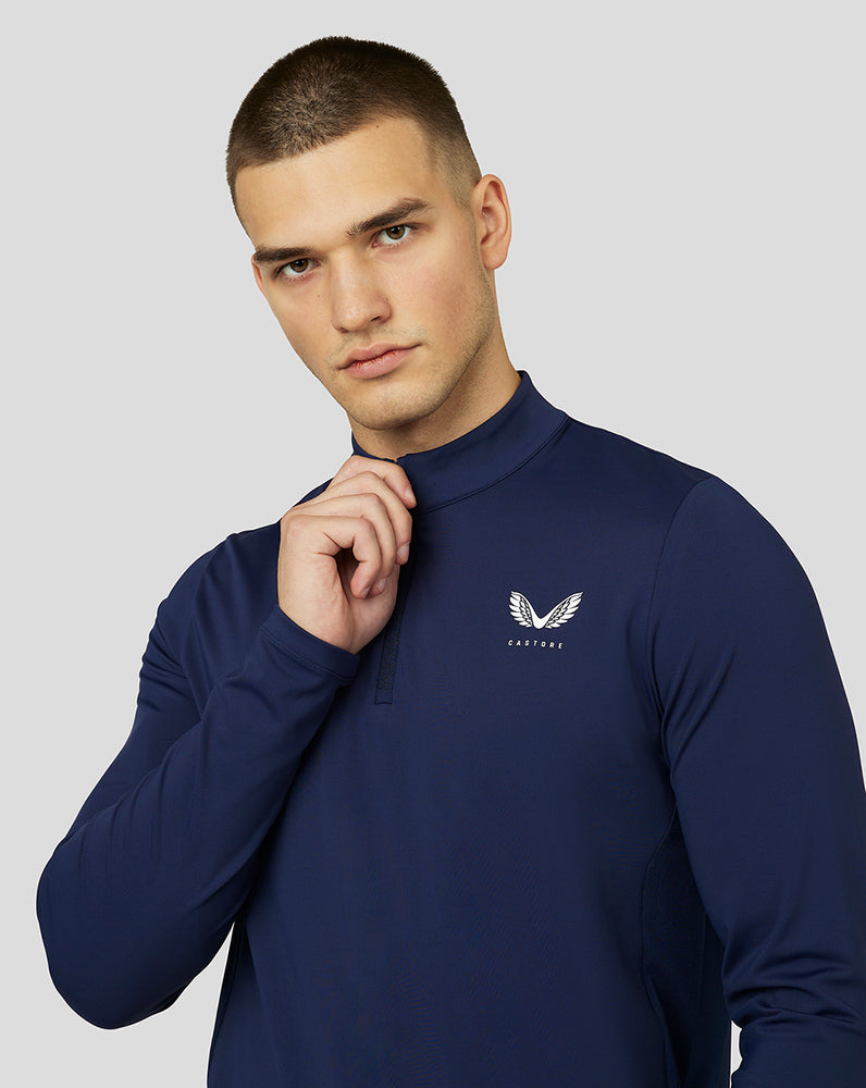 Men’S Active Long Sleeve Performance 1/4 Zip Midlayer Top - Navy
