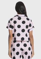 Sleep Cropped Shirtcropped Shirt Polka Dot