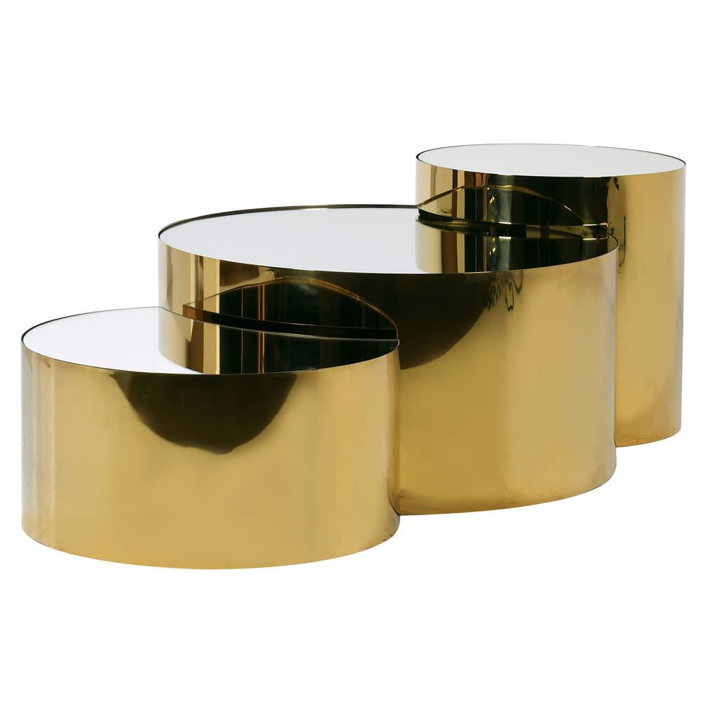 طاولات Dwell Gold Mirror Top المتداخلة