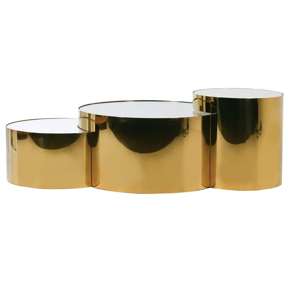 طاولات Dwell Gold Mirror Top المتداخلة