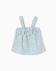 Zippy Striped Cotton Top With Embroidered Details For Baby Girls