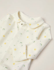 Zippy Newborn Boys 'Frogs&Chicks' Cotton Bodysuit With Integrated Glove