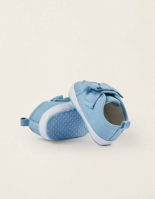 Zippy Newborn Girls Fabric Trainers With Bow
