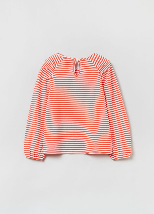 Ovs Stretch Cotton T-Shirt With Stripes